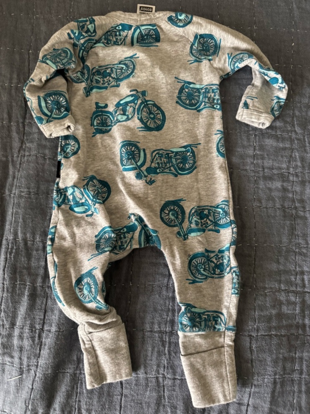 Bonds Wondersuit Zip Pajamas 0-3 months Motorcycle Print - Picture 5 of 5